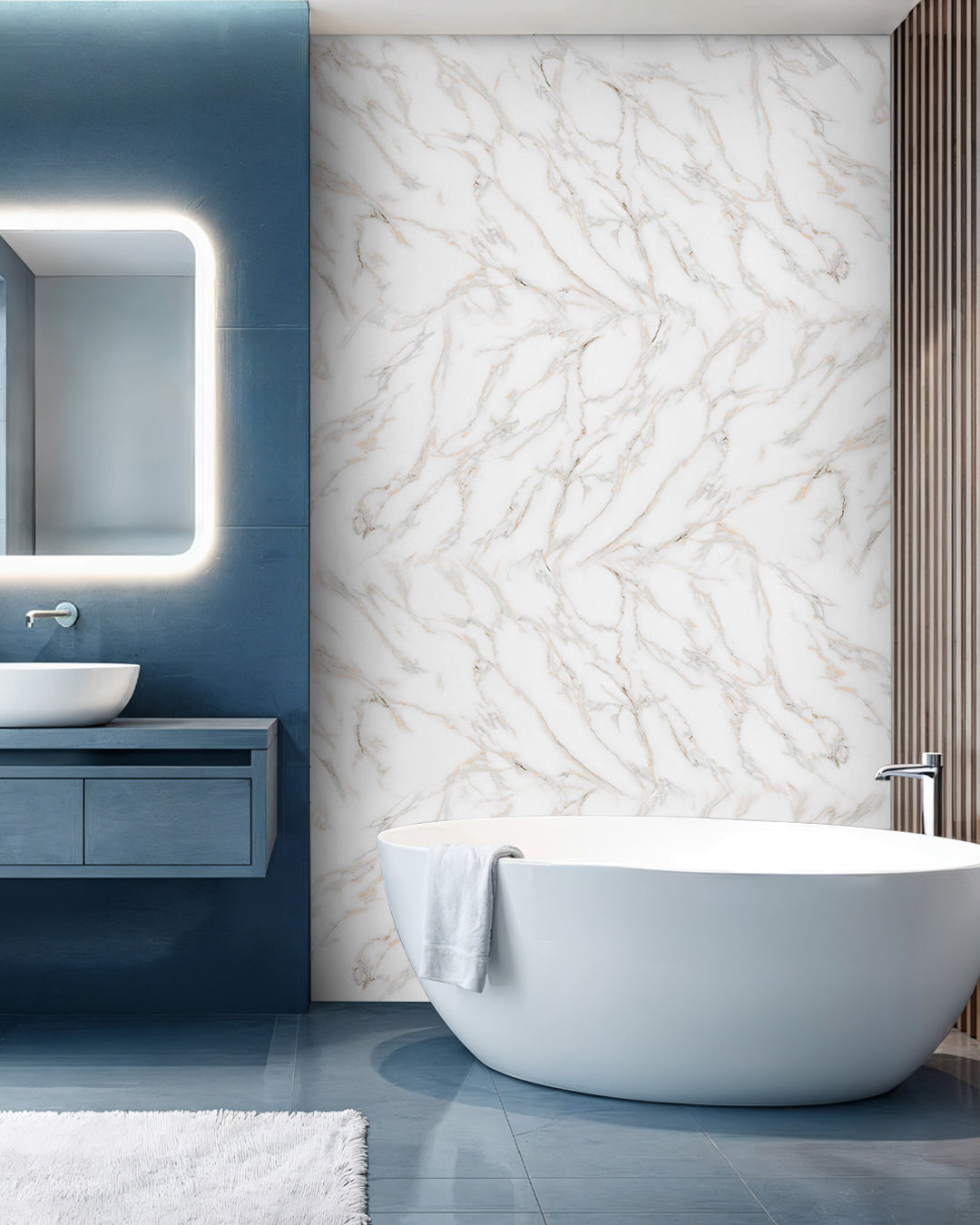 Marbre Alternative au carrelage de salle de bains/cuisine Calacada