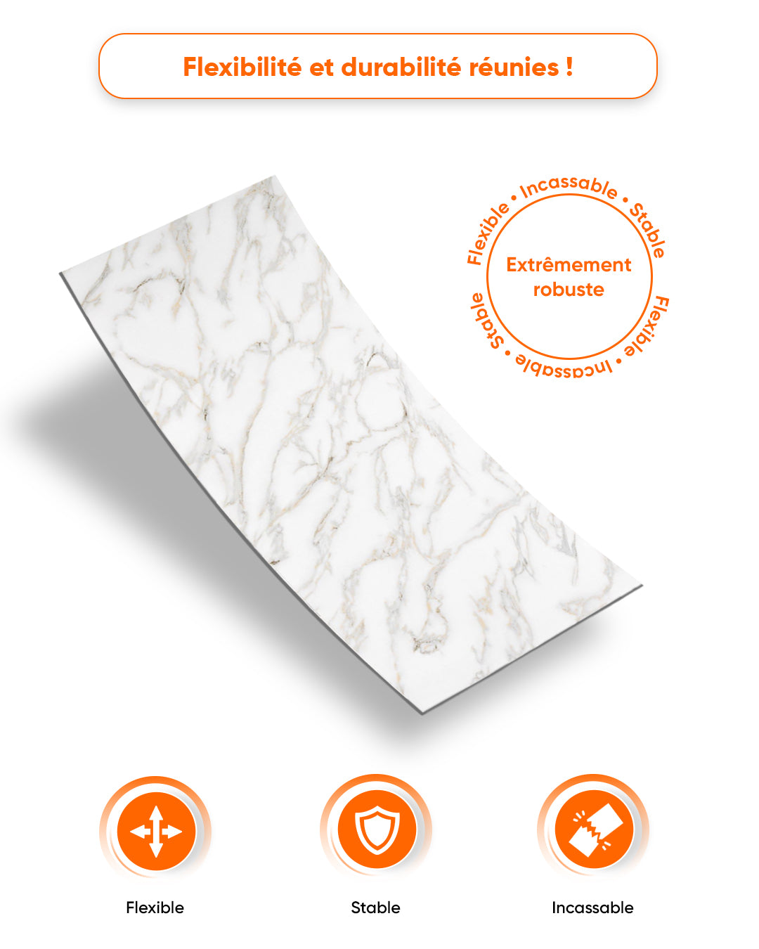 Marbre Alternative au carrelage de salle de bains/cuisine Calacada