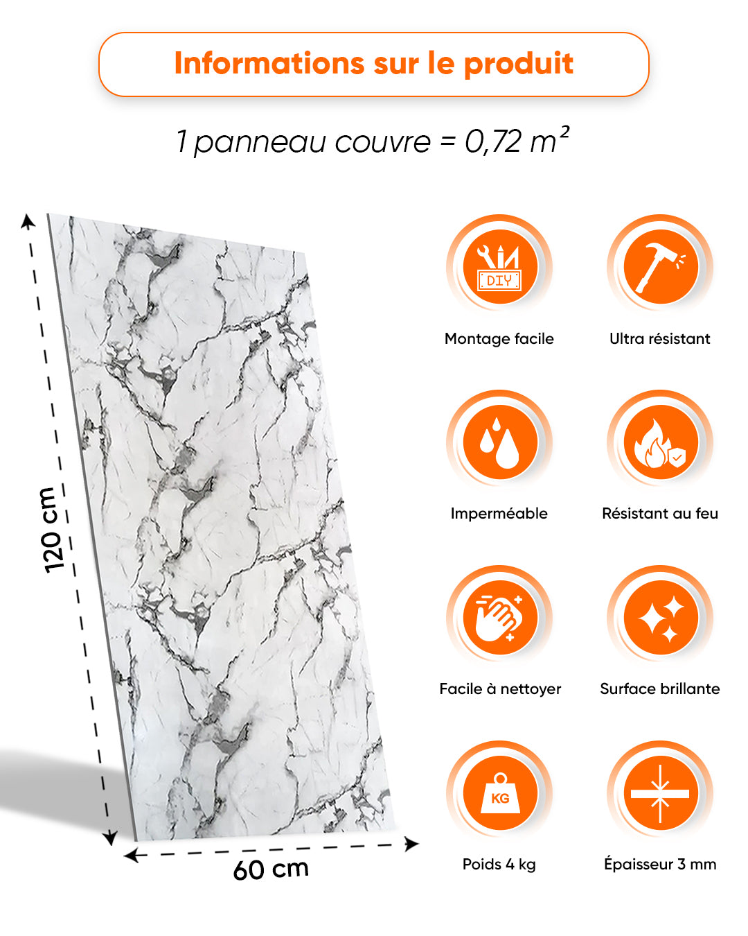 Marbre Alternative au carrelage de salle de bain/ Arctic Breeze V-14