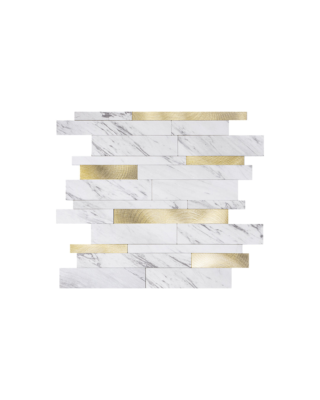 Carrelage mural en mosaïque carrelage mural auto-adhésif | Gold And White Mosaics WJS-3144