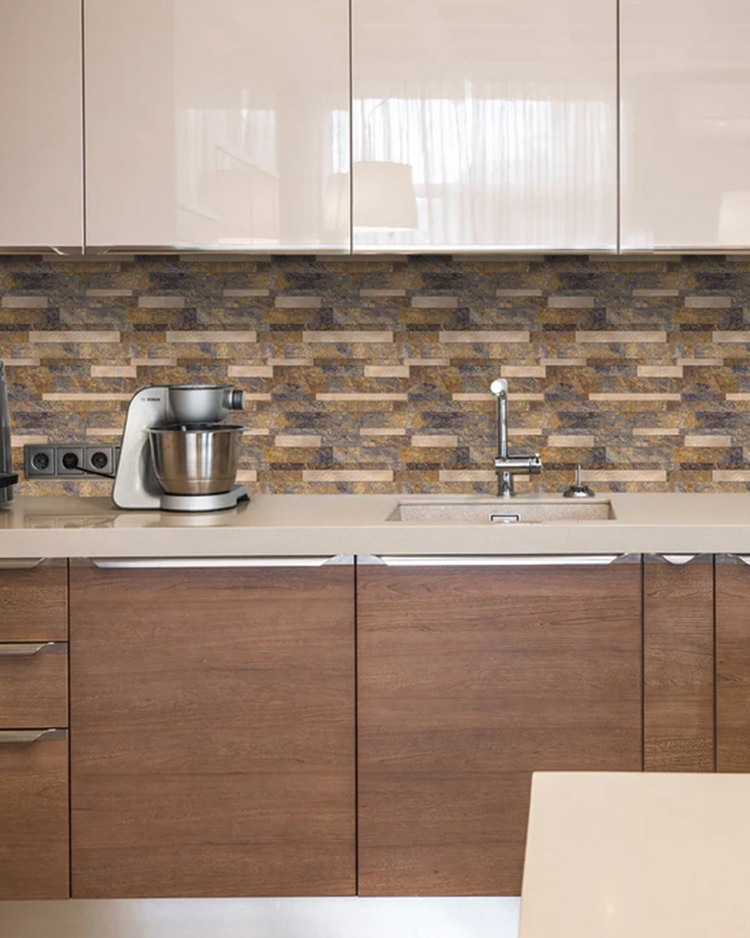 Carrelage mural en mosaïque carrelage mural auto-adhésif | Nature Painting Mosaics WJS-3145