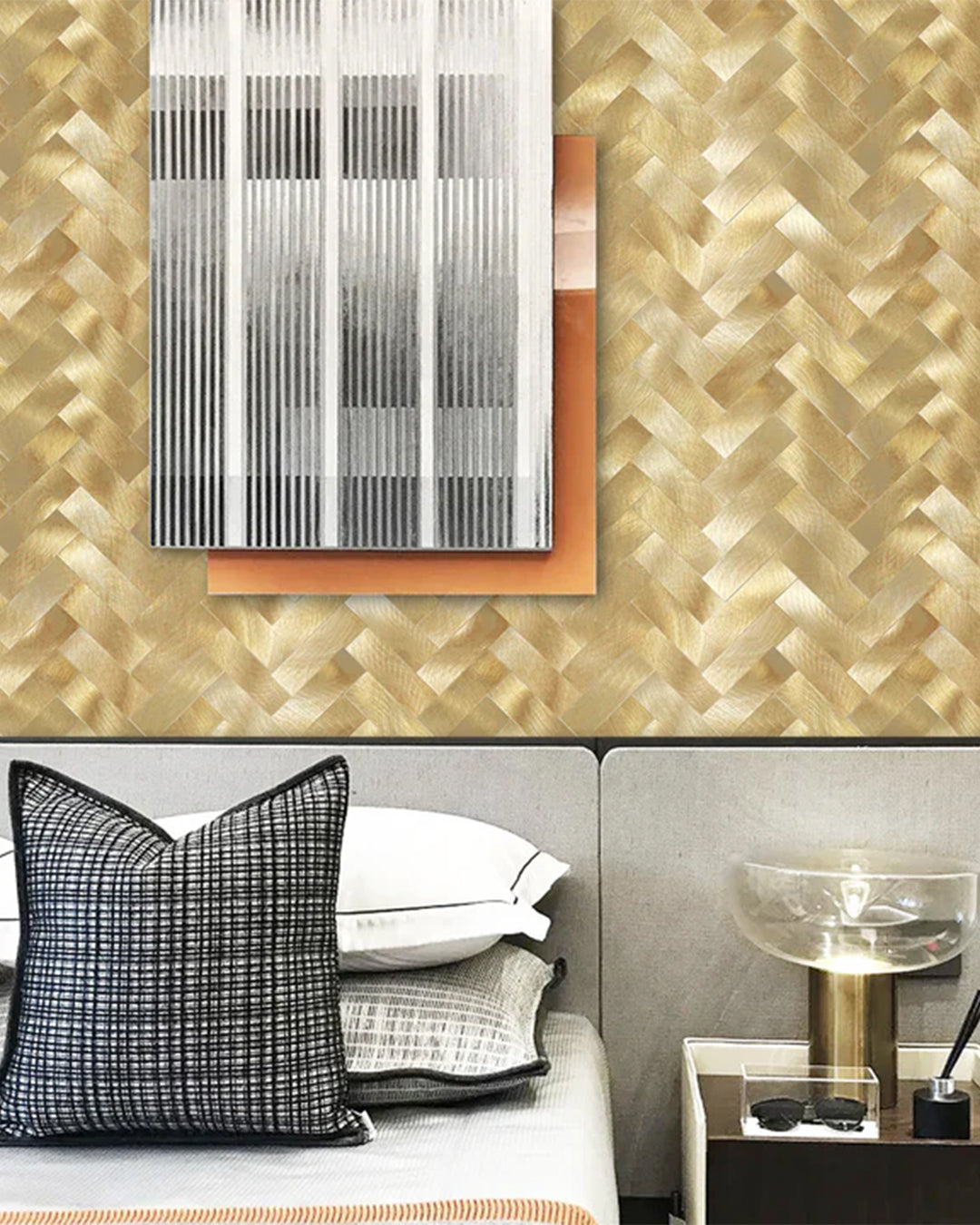 Carrelage mural en mosaïque carrelage mural auto-adhésif | Golden Royal Mosaics WJS-476