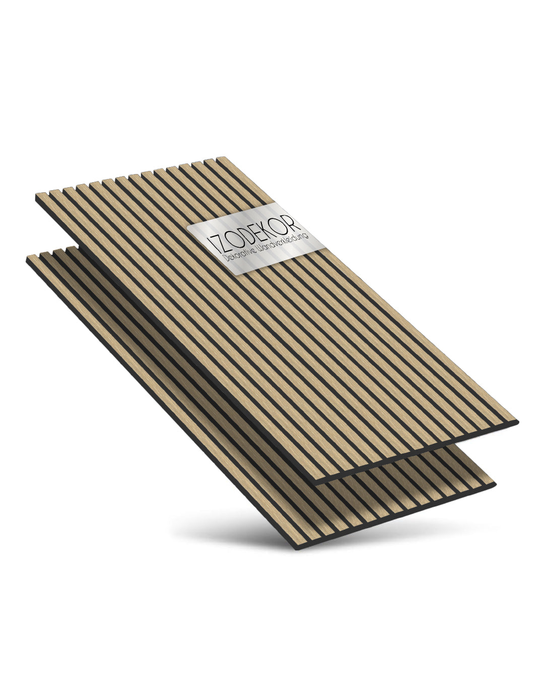 3D panneau mural acoustique en bois lot de 2 – Natural