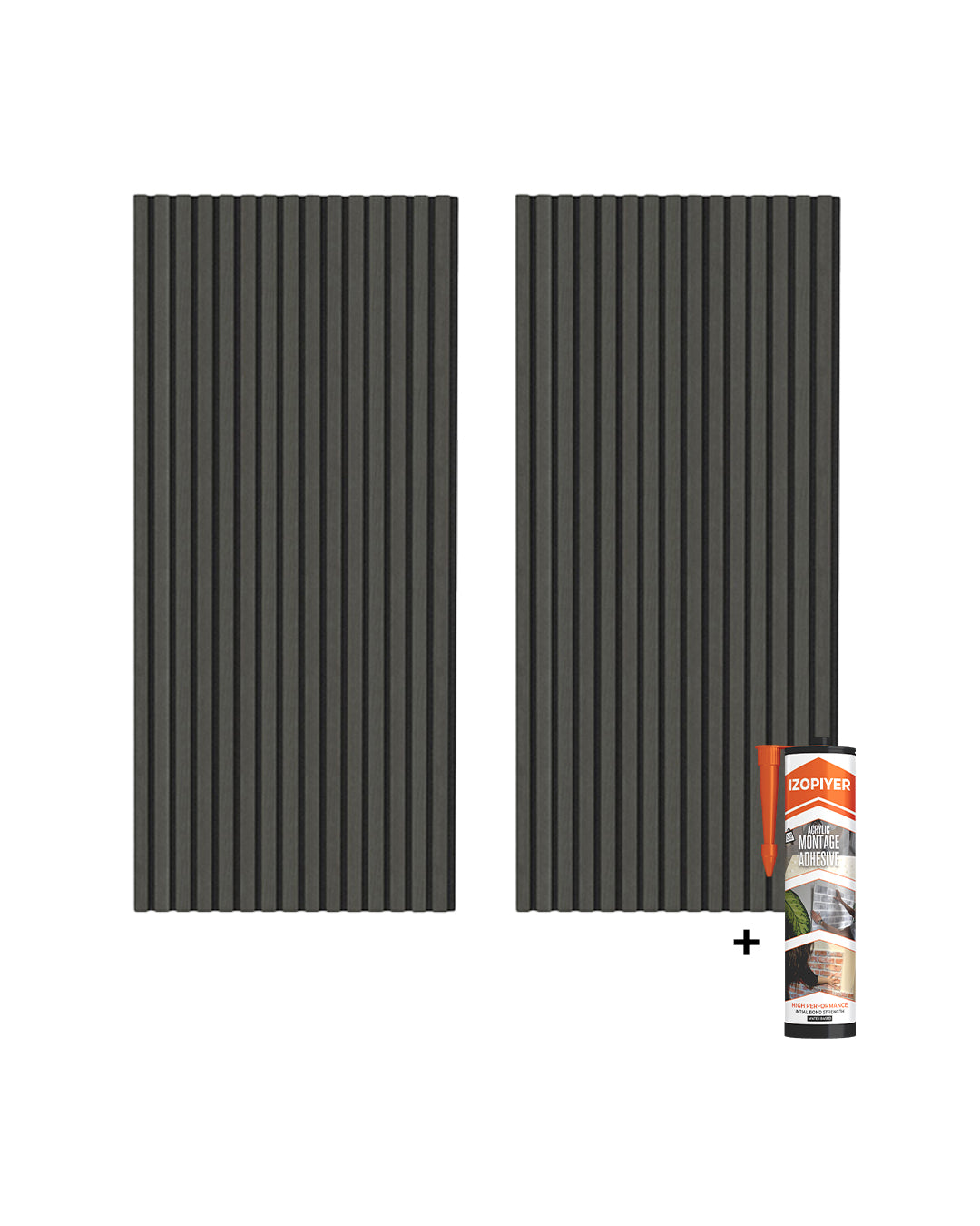 3D panneau mural acoustique en bois lot de 2 – Basalt