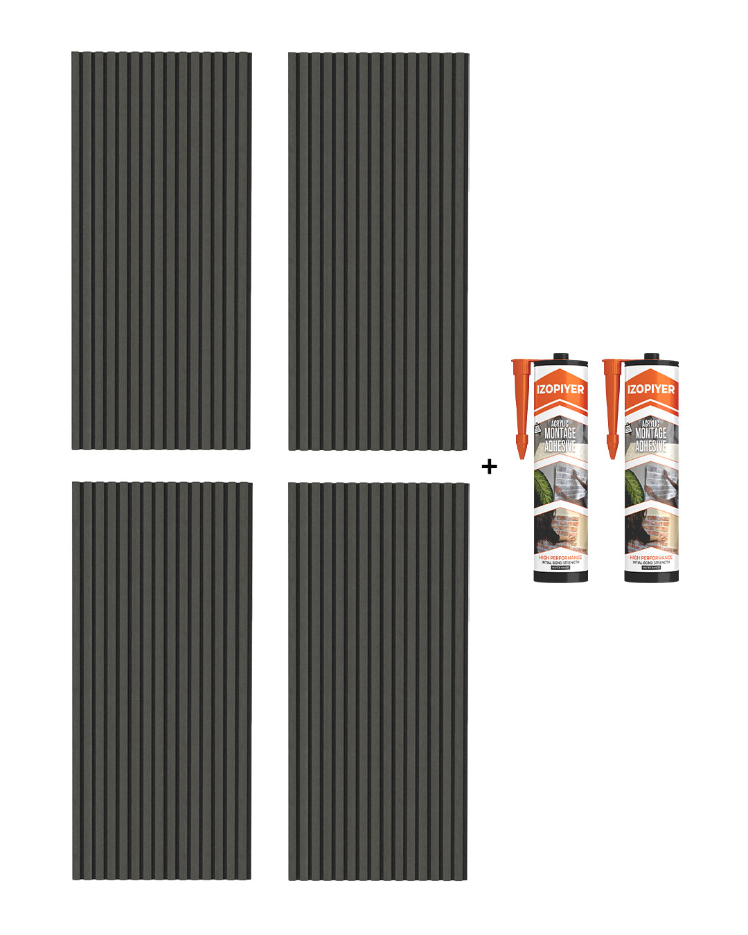 3D panneau mural acoustique en bois lot de 2 – Basalt