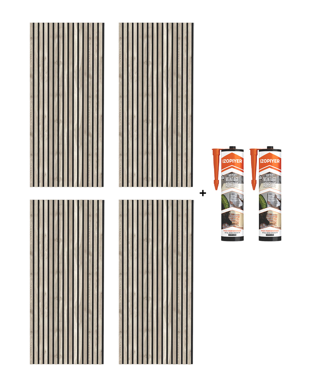 Panneau mural acoustique en bois lot de 2 – Sand Grey