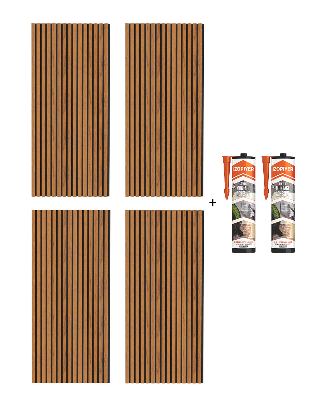 3D panneau mural acoustique en bois lot de 2 – Vintage