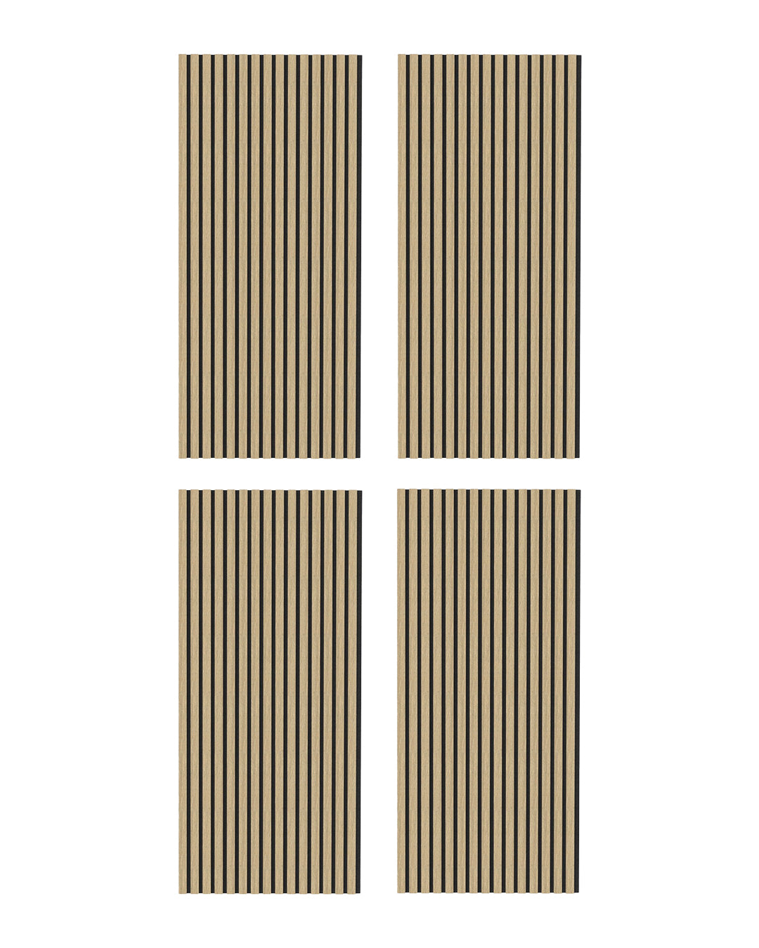 3D panneau mural acoustique en bois lot de 2 – Natural