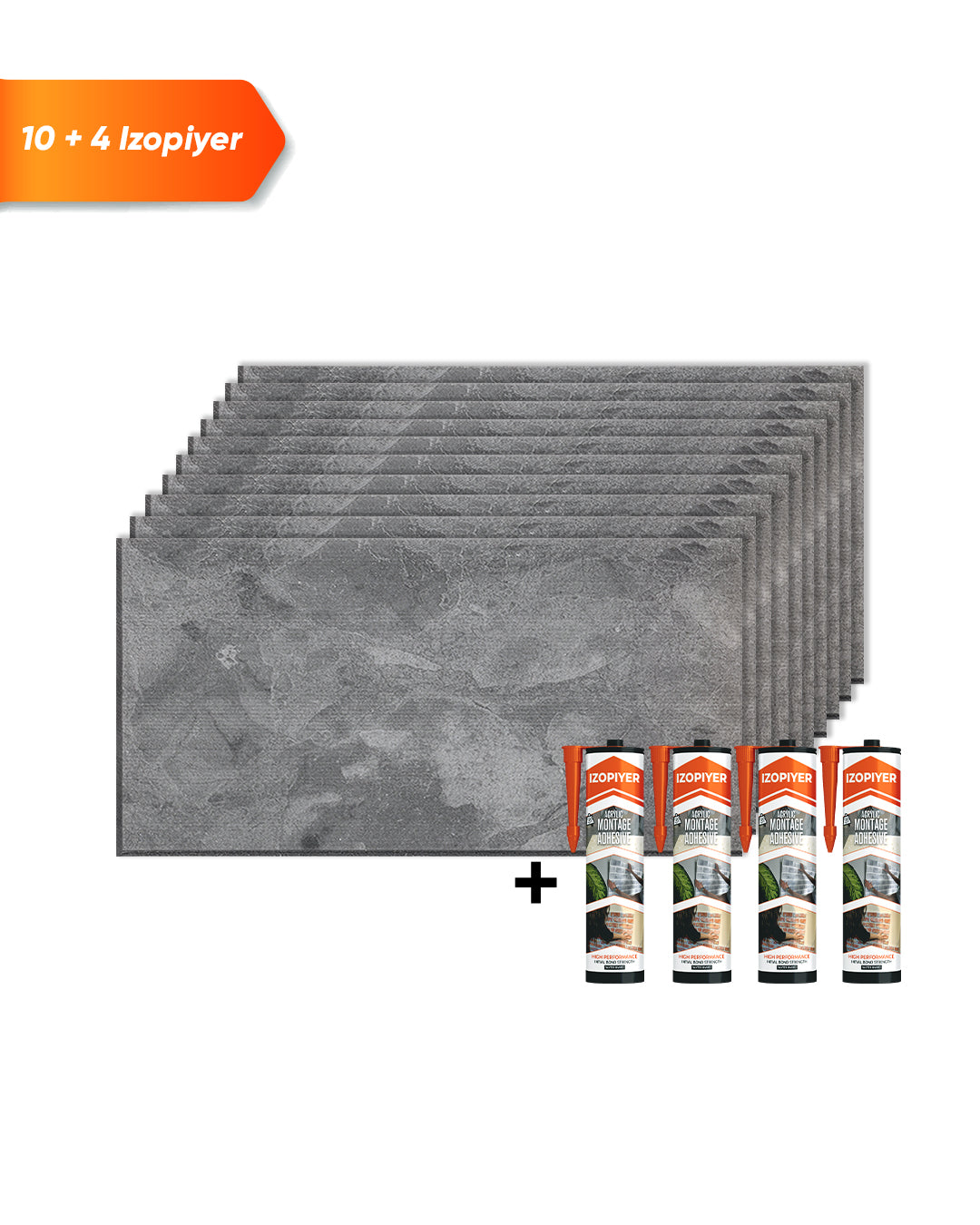 Revêtement mural effet béton 50×100×2 cm | Panneaux muraux 3D en polystyrène | Storm Grey Concrete AT-04