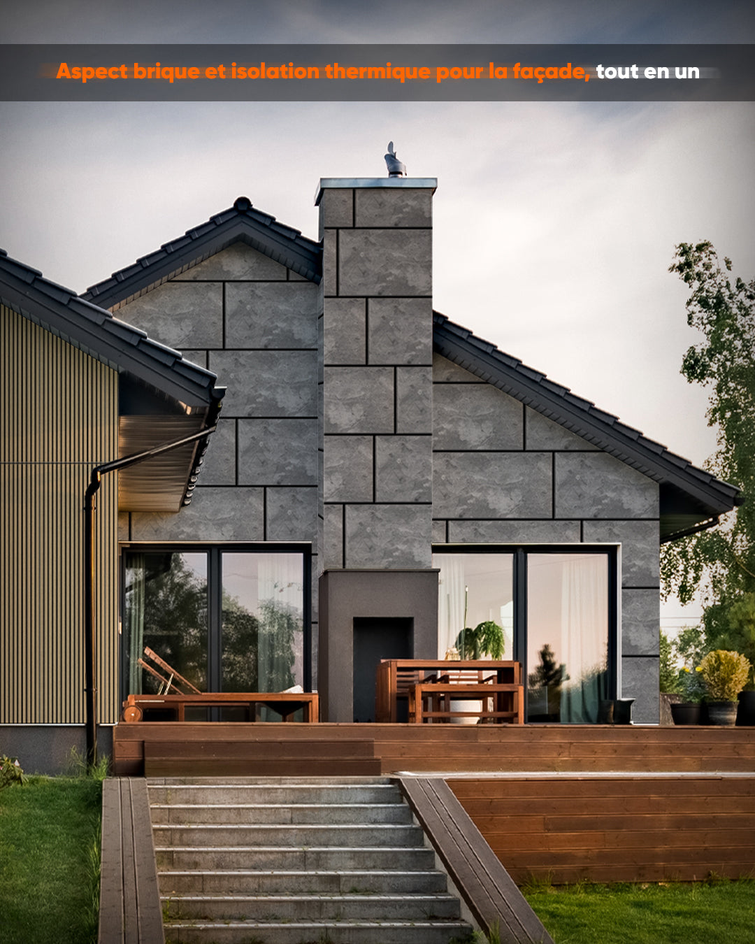 Revêtement mural effet béton 50×100×2 cm | Panneaux muraux 3D en polystyrène | Storm Grey Concrete AT-04