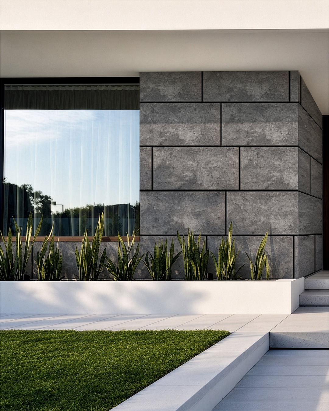 Revêtement mural effet béton 50×100×2 cm | Panneaux muraux 3D en polystyrène | Storm Grey Concrete AT-04