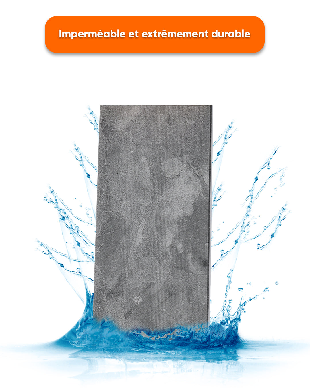 Revêtement mural effet béton 50×100×2 cm | Panneaux muraux 3D en polystyrène | Storm Grey Concrete AT-04