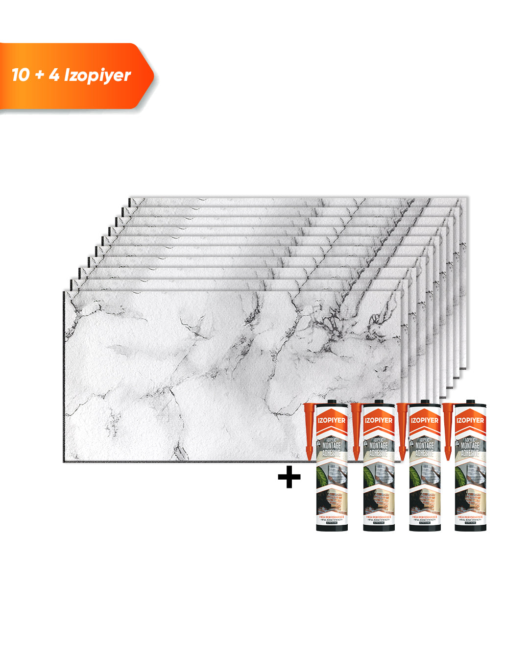 Revêtement mural aspect marbre 50×100×2 cm | Panneaux muraux 3D en polystyrène | Carrara Blanc AT-05