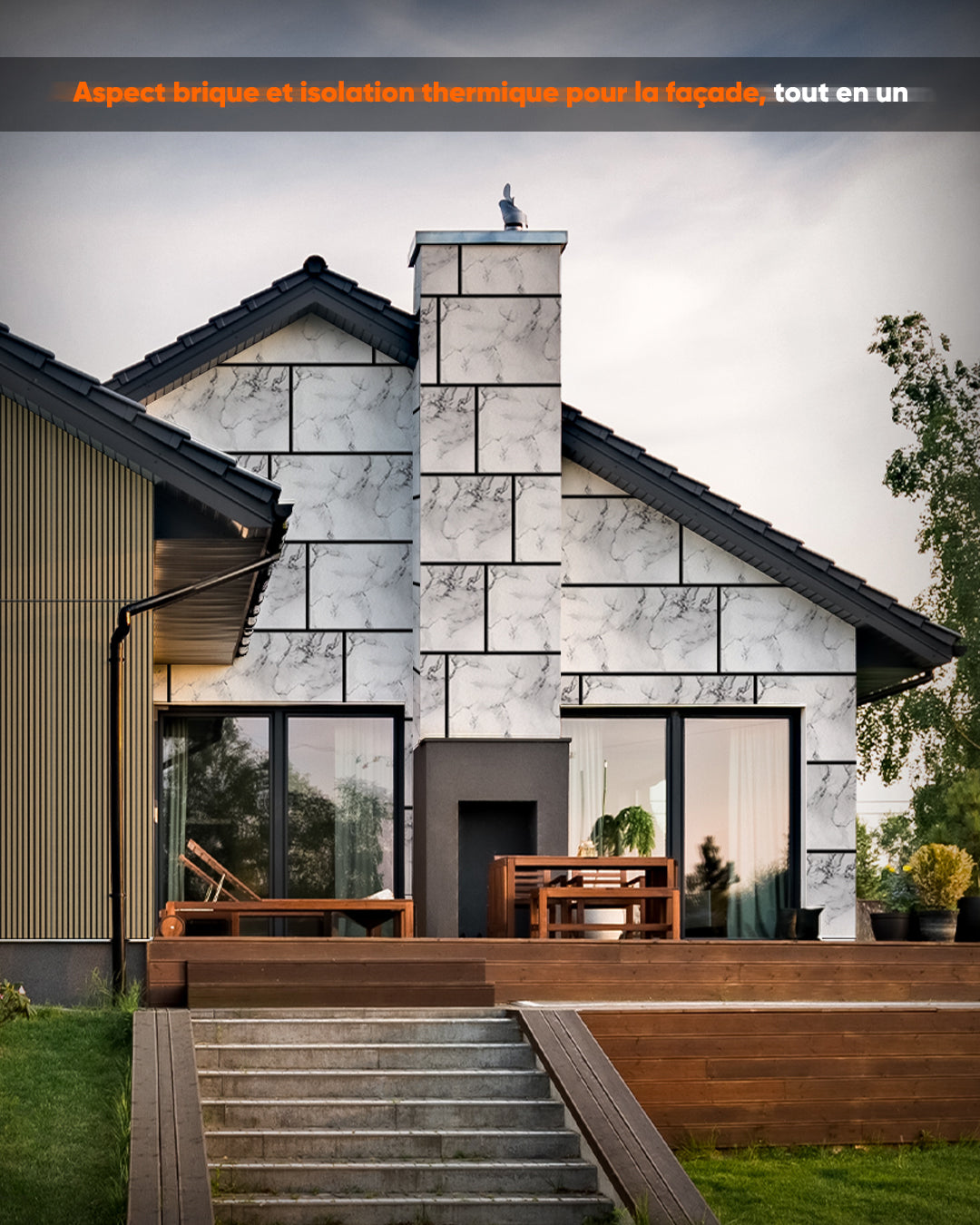 Revêtement mural aspect marbre 50×100×2 cm | Panneaux muraux 3D en polystyrène | Carrara Blanc AT-05