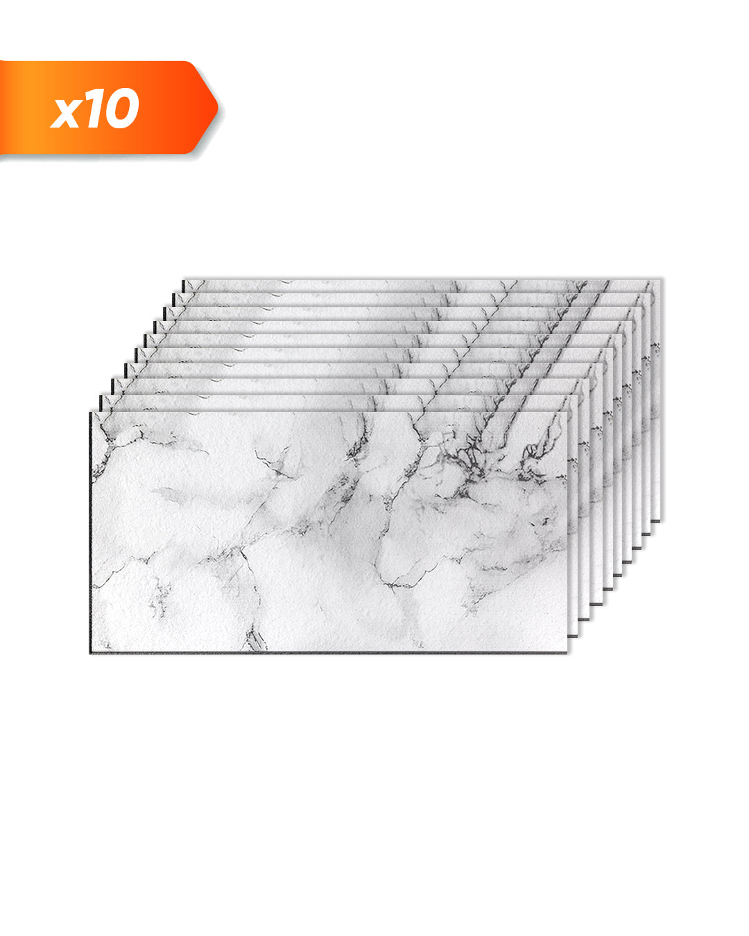 Revêtement mural aspect marbre 50×100×2 cm | Panneaux muraux 3D en polystyrène | Carrara Blanc AT-05