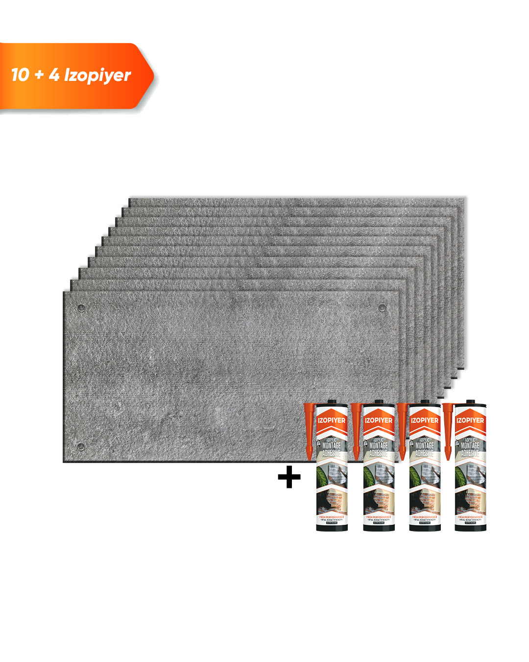 Revêtement mural effet béton 50×100×2 cm | Panneaux muraux 3D en polystyrène | Dark Concrete AT-17