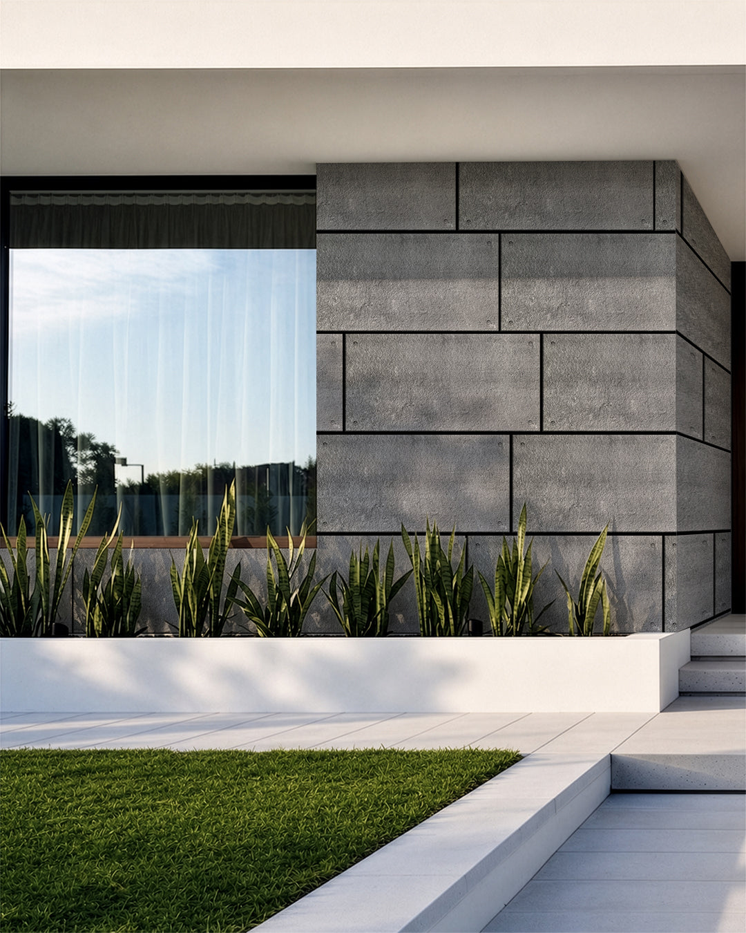 Revêtement mural effet béton 50×100×2 cm | Panneaux muraux 3D en polystyrène | Dark Concrete AT-17