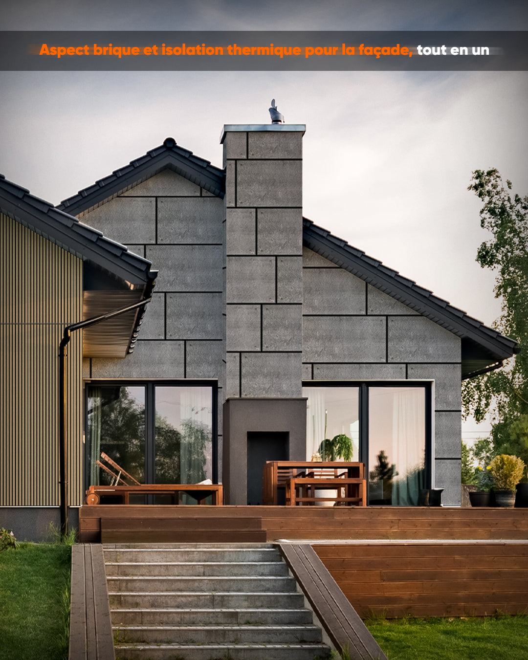Revêtement mural effet béton 50×100×2 cm | Panneaux muraux 3D en polystyrène | Dark Concrete AT-17