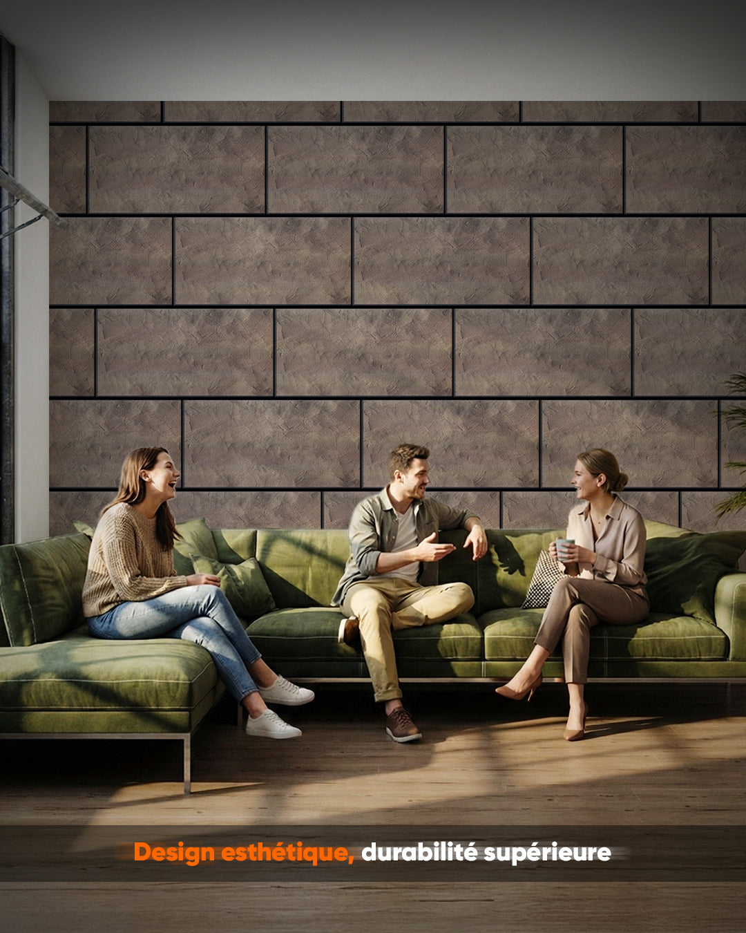 Revêtement mural effet béton 50×100×2 cm | Panneaux muraux 3D en polystyrène | Desert Concrete AT-25