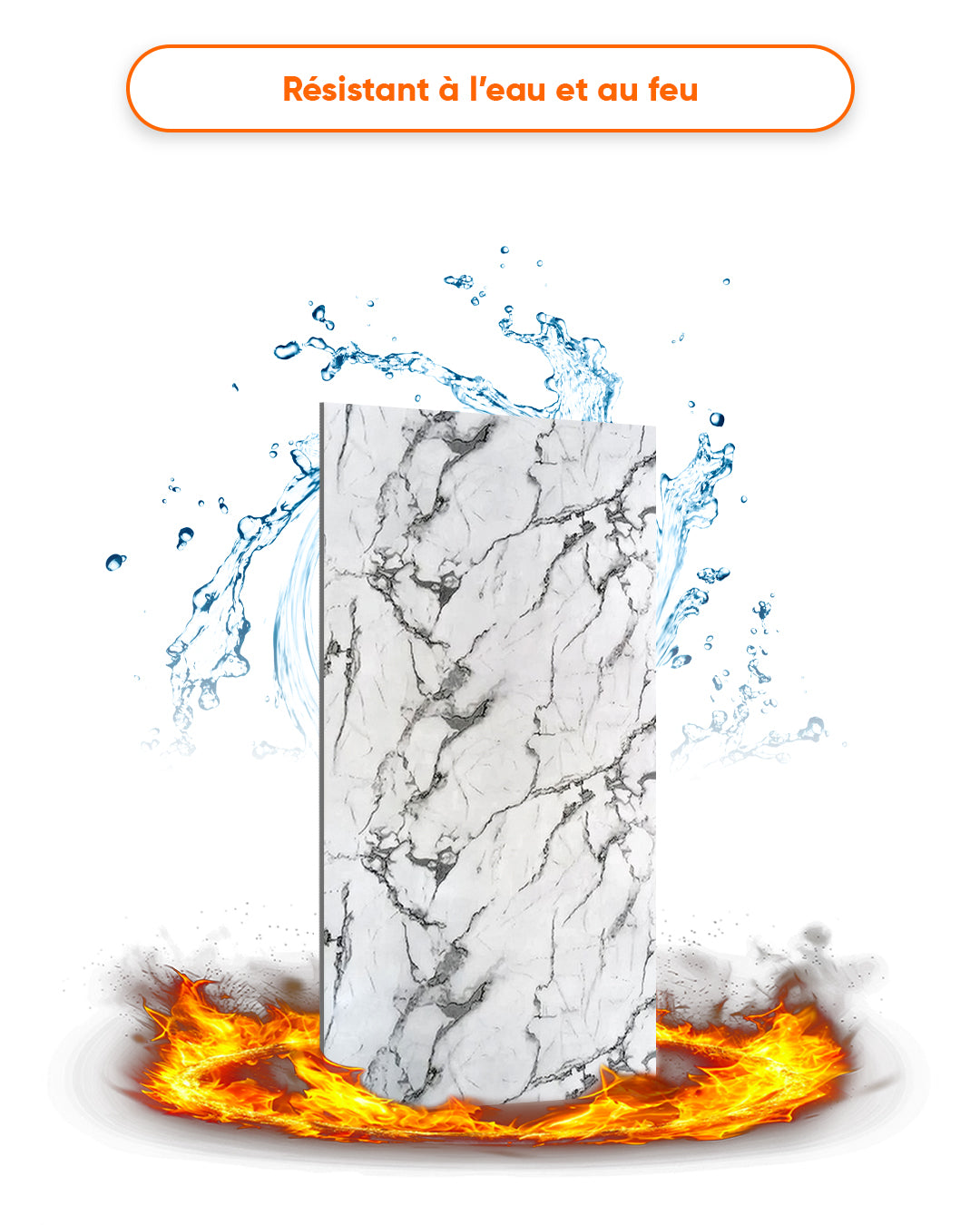 Marble Bathroom Tile Alternative/ Arctic Breeze V-14