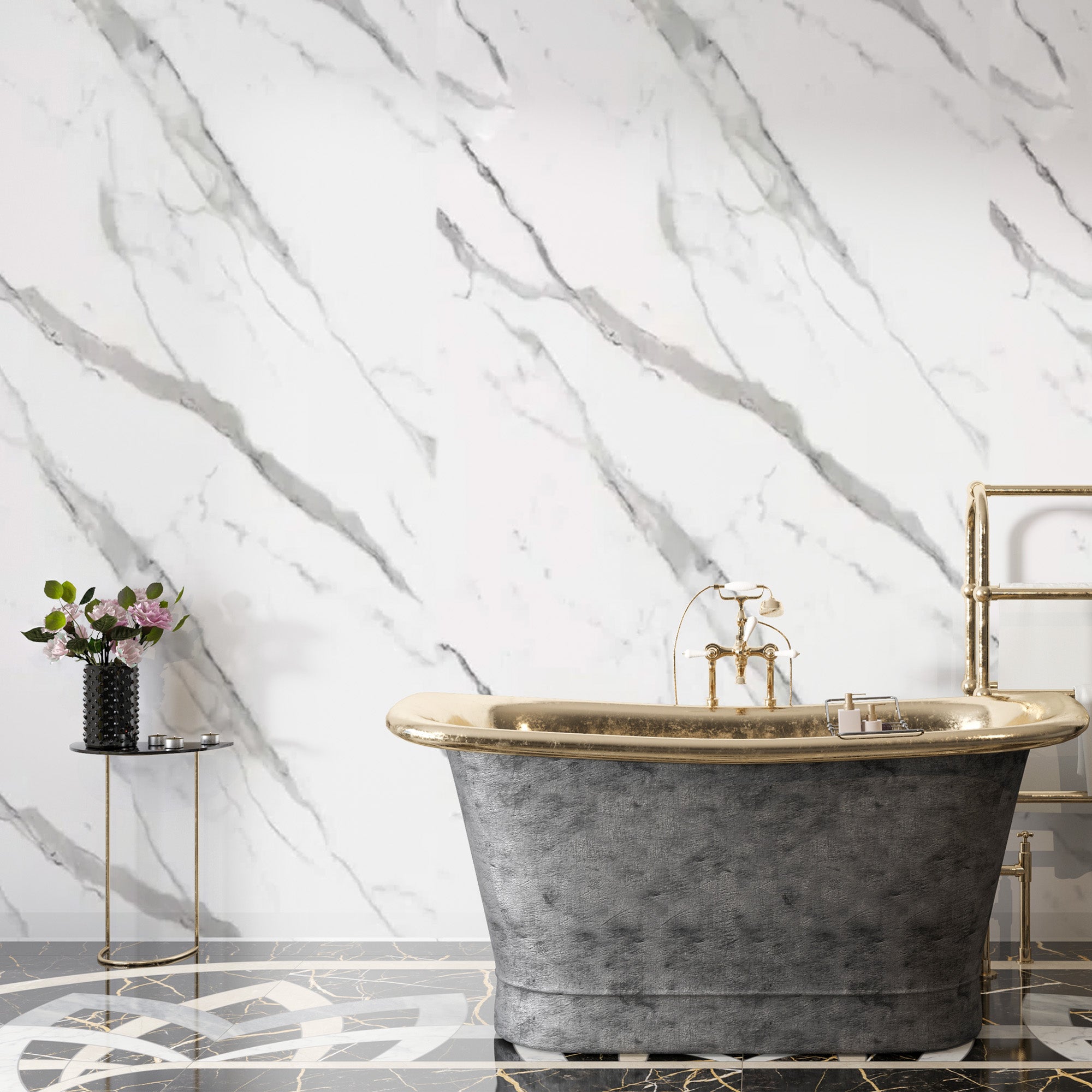 Marbre Alternative au carrelage de salle de bains/cuisine Ice Berg Grey New