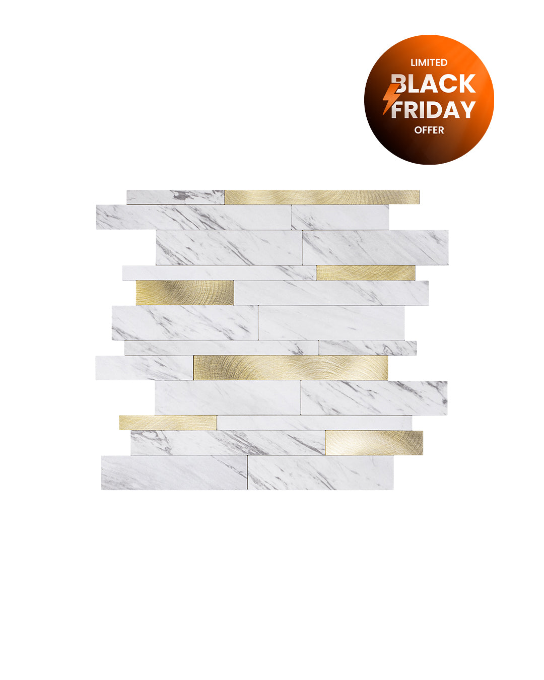 Carrelage mural en mosaïque carrelage mural auto-adhésif | Gold And White Mosaics WJS-3144