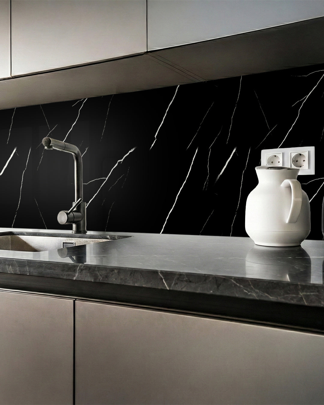 Marble Alternative to Bathroom Tiles/ Black Lightning V-02