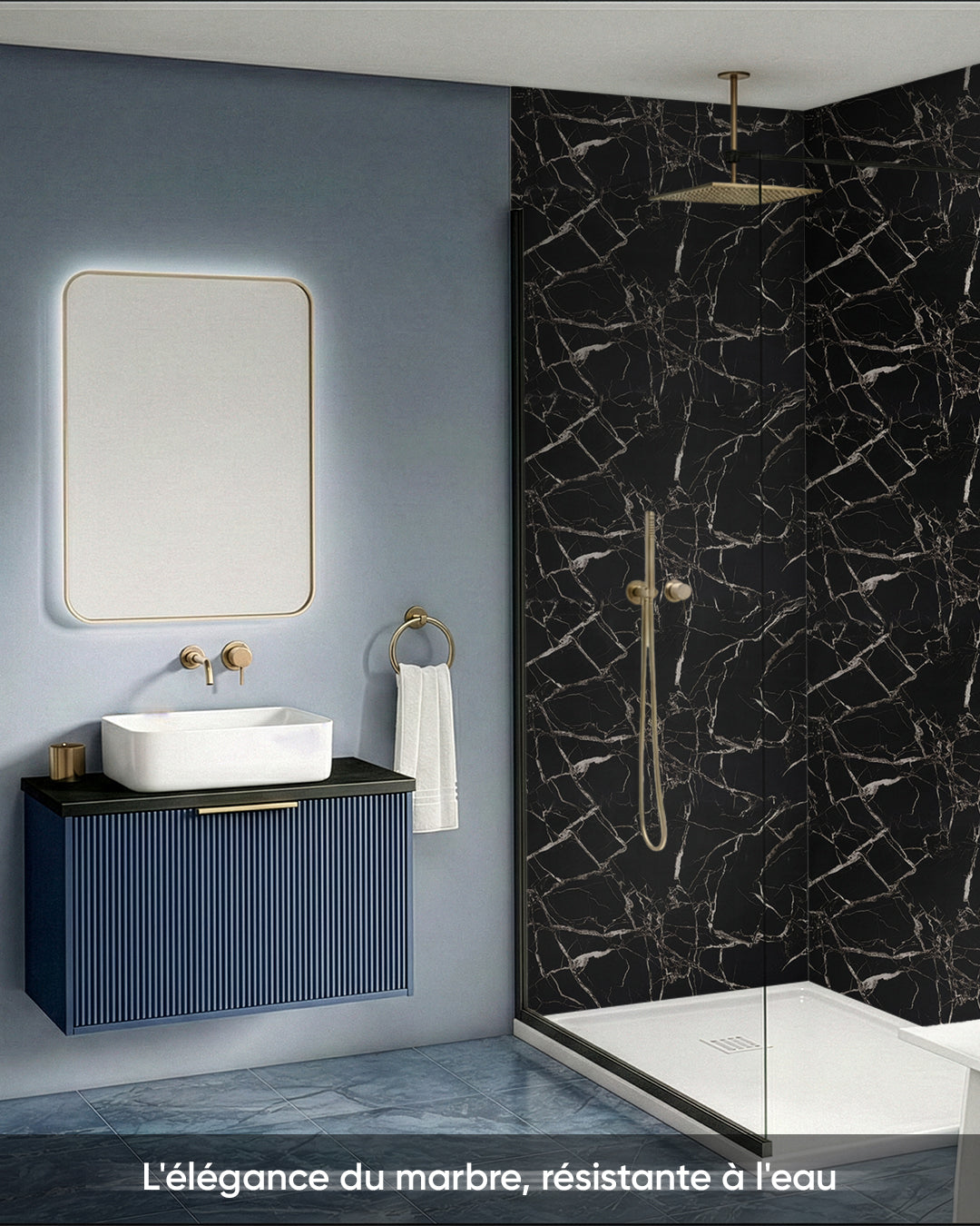Marble Alternative to Black White Bathroom/Kitchen Tiles
