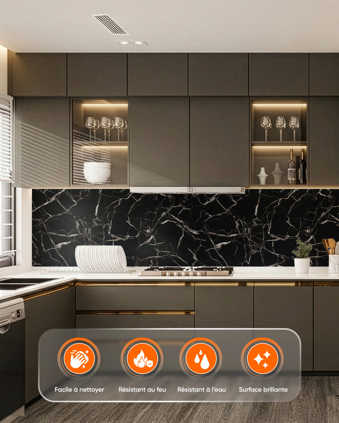 Marble Alternative to Black White Bathroom/Kitchen Tiles