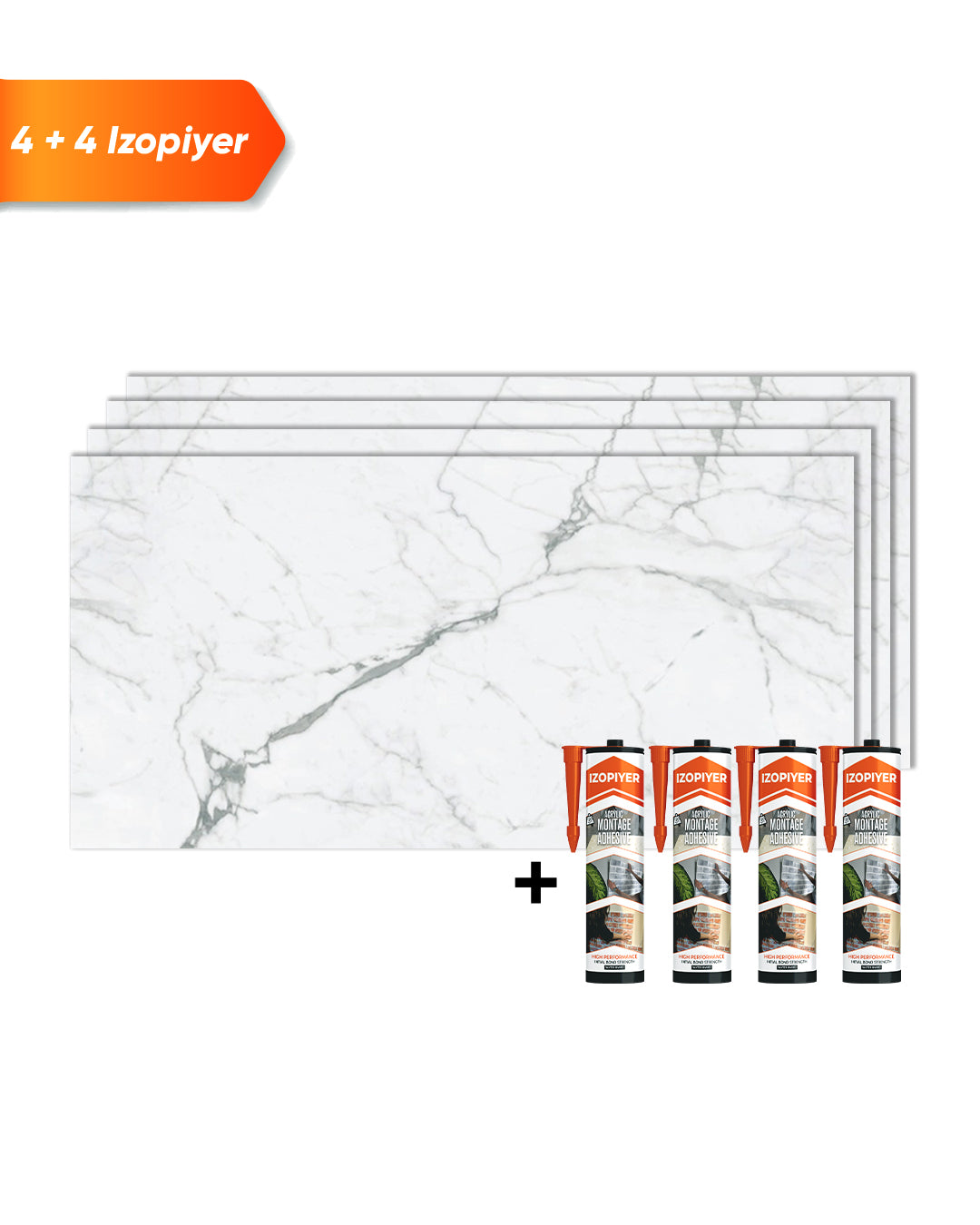 SPC Panneau Mural Blanc 60x120 cm – Carrara Marmor