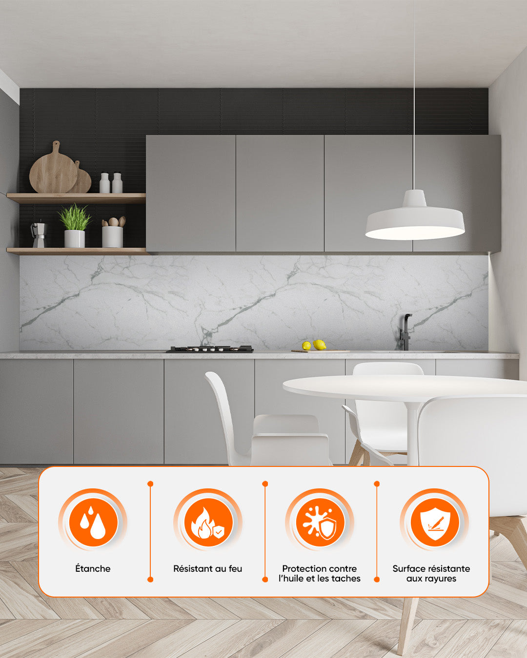 SPC Panneau Mural Blanc 60x120 cm – Carrara Marmor