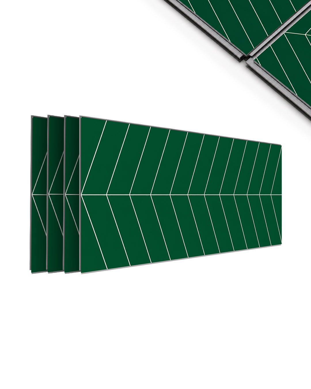 Panneau mural SPC 60x120 cm | Revêtement mural étanche | Chevron Grün