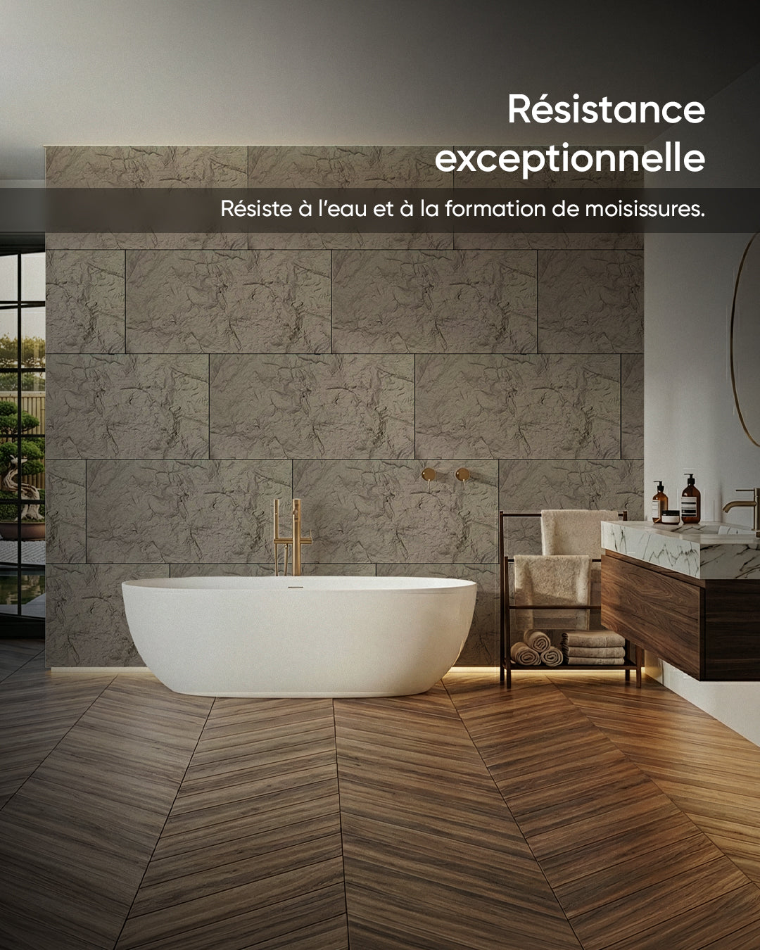 Panneaux muraux PU effet pierre | 60x120 cm | épaisseur 5 cm | Dark Grey Stone