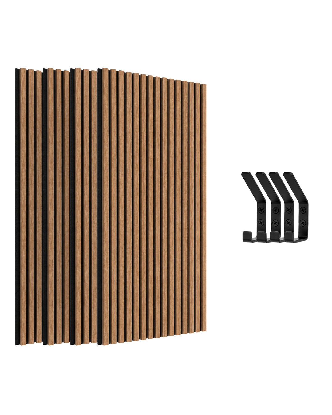 Panneaux Muraux Acoustiques en Feutrine – Set de 4 – 120×60×2,1 cm – Dark Walnut