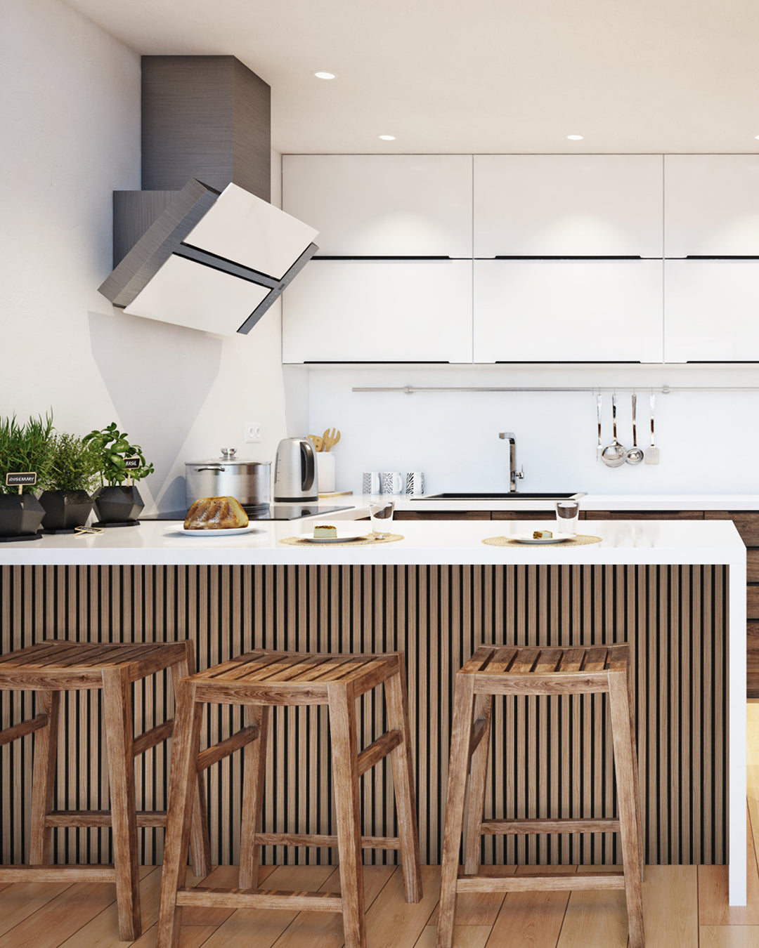 Panneaux Muraux Acoustiques en Feutrine – Set de 4 – 120×60×2,1 cm – Dark Walnut