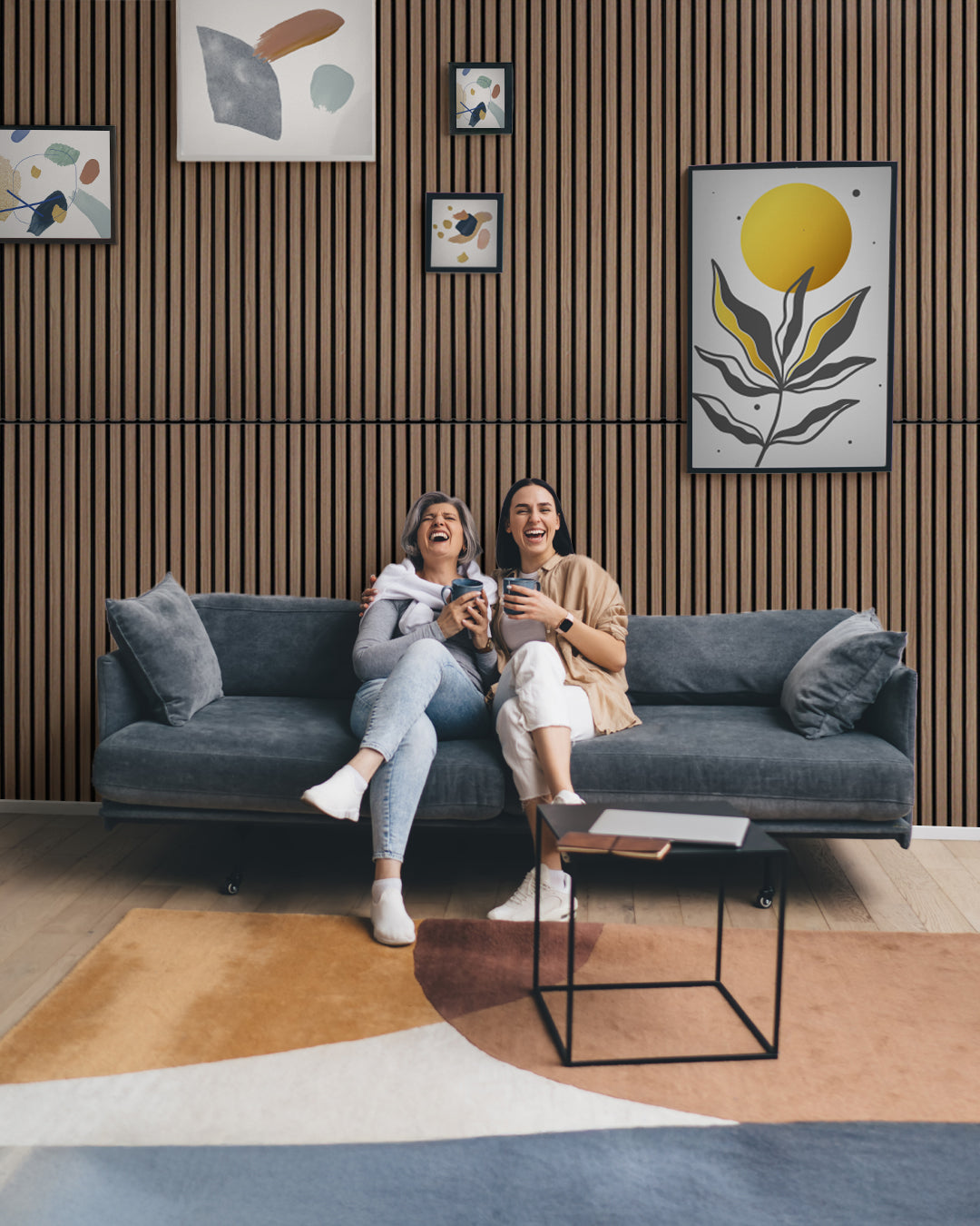 Panneaux Muraux Acoustiques en Feutrine – Set de 4 – 120×60×2,1 cm – Dark Walnut