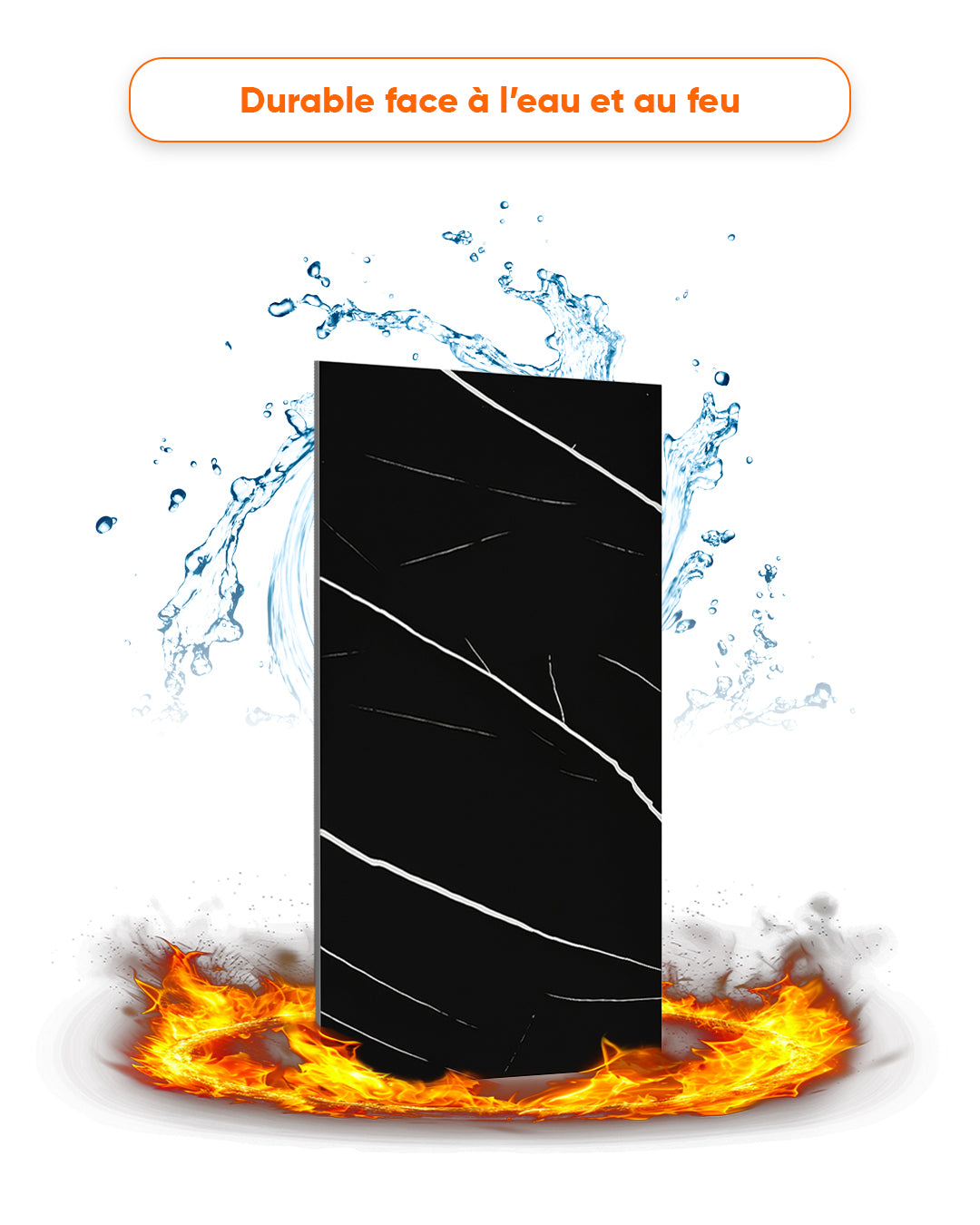 Marbre Alternative au carrelage de salle de bain/ Black Lightning V-02