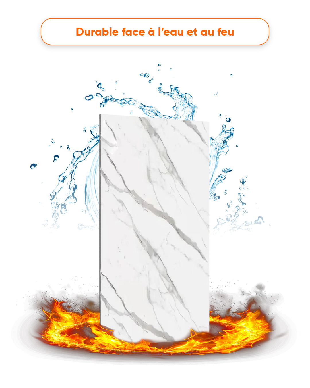 Marbre Alternative au carrelage de salle de bains/cuisine Ice Berg Grey New