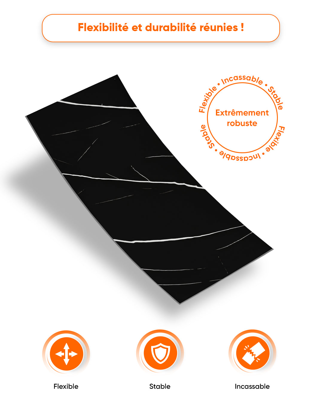 Marbre Alternative au carrelage de salle de bain/ Black Lightning V-02