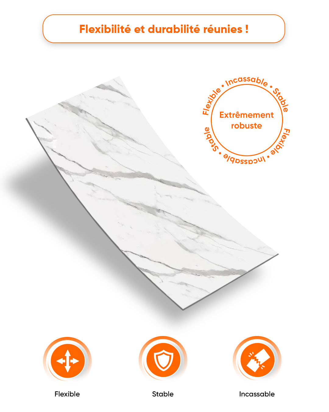 Marbre Alternative au carrelage de salle de bains/cuisine Ice Berg Grey New
