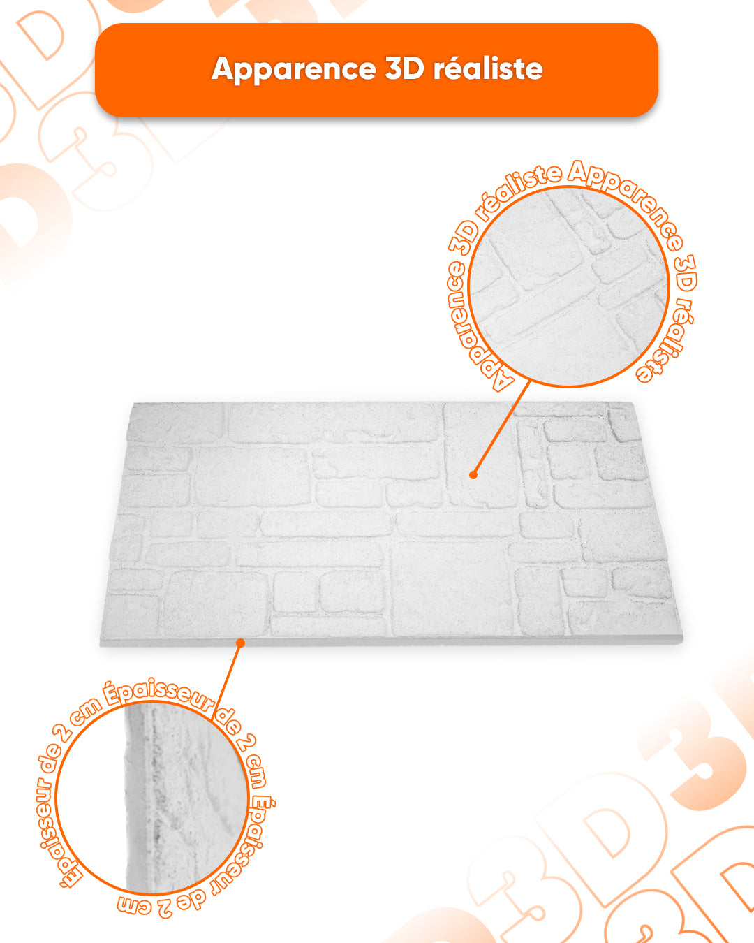 Ancient Traces K-03 Faux Revêtement Mural 3D