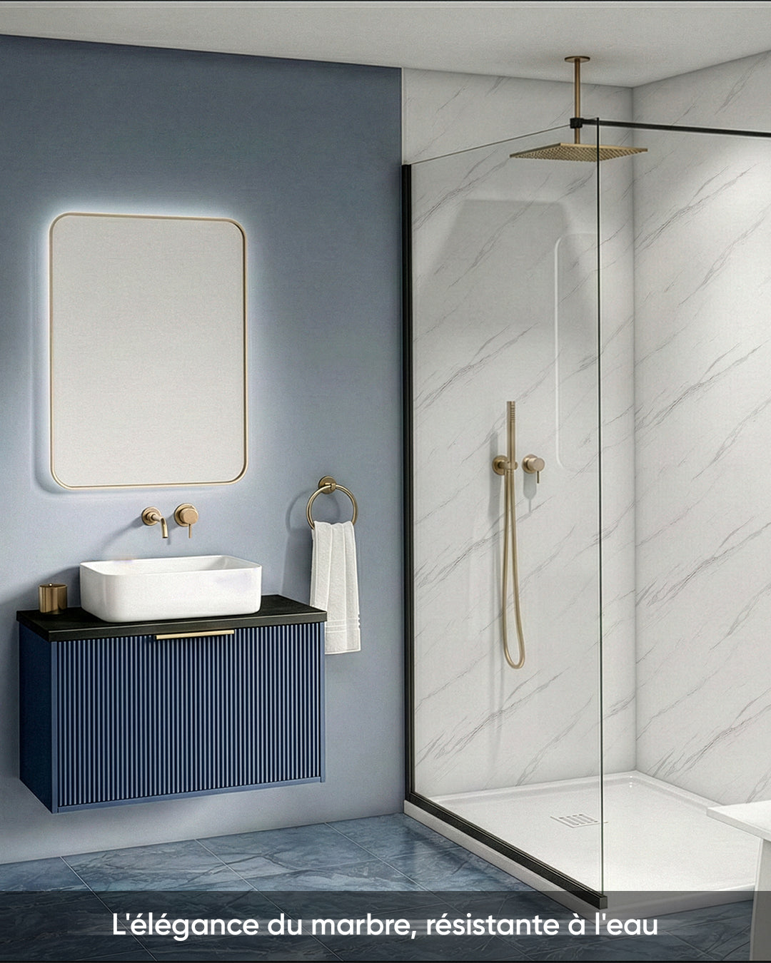 Marble Alternative to Bathroom/Kitchen Tile Ice Berg Grey