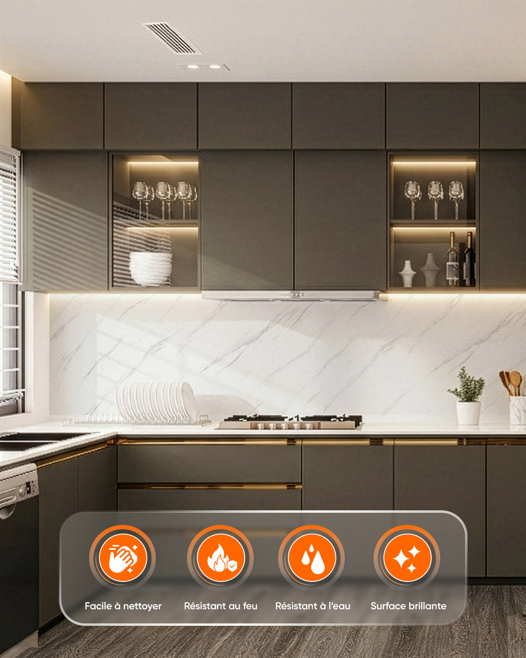 Marble Alternative to Bathroom/Kitchen Tile Ice Berg Grey