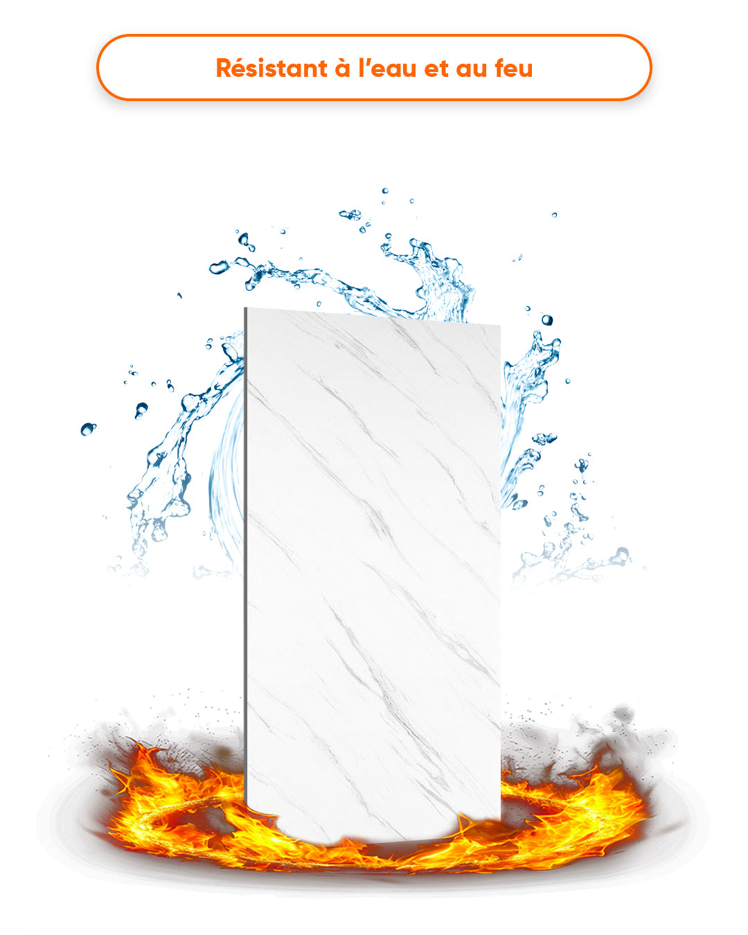 Marble Alternative to Bathroom/Kitchen Tile Ice Berg Grey