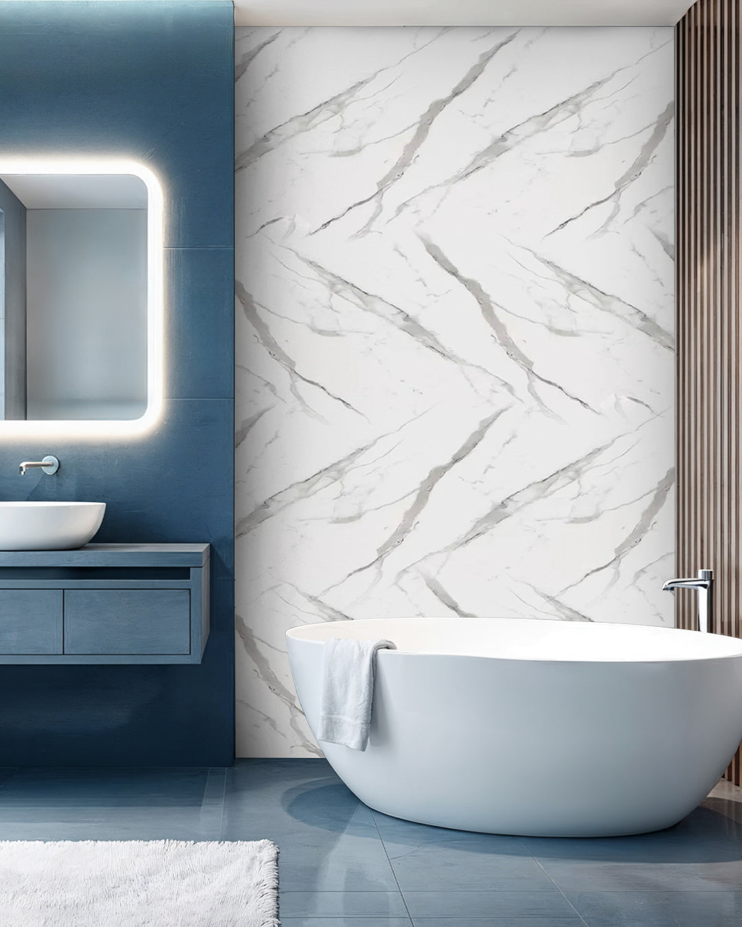 Marbre Alternative au carrelage de salle de bains/cuisine Ice Berg Grey New