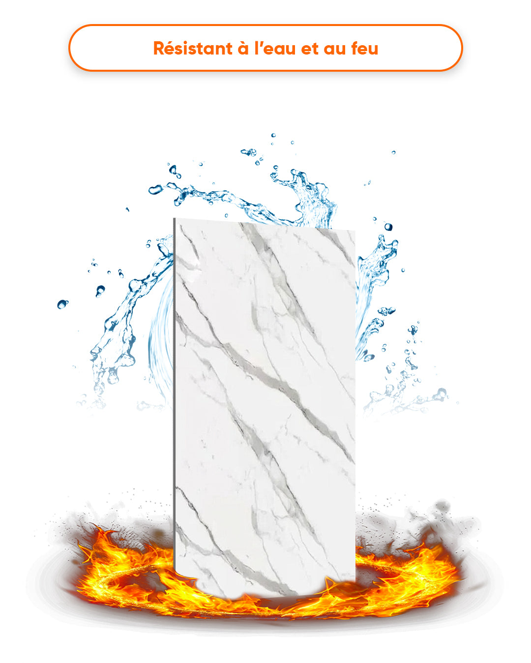 Marble Alternative to Bathroom/Kitchen Tile Ice Berg Grey New
