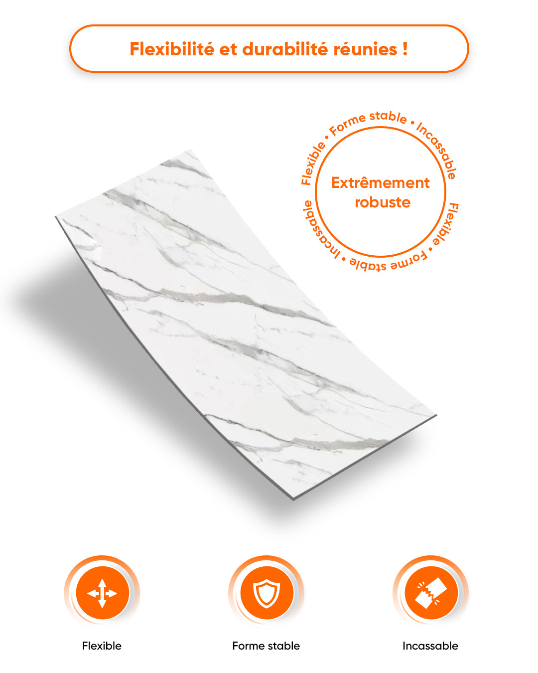 Marble Alternative to Bathroom/Kitchen Tile Ice Berg Grey New