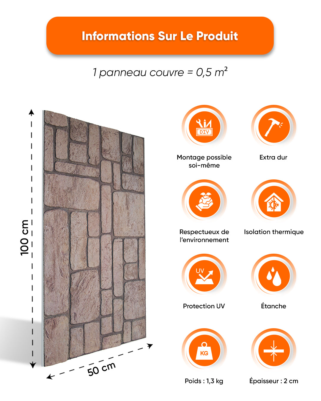 Ancient Traces K-03 Faux Revêtement Mural 3D