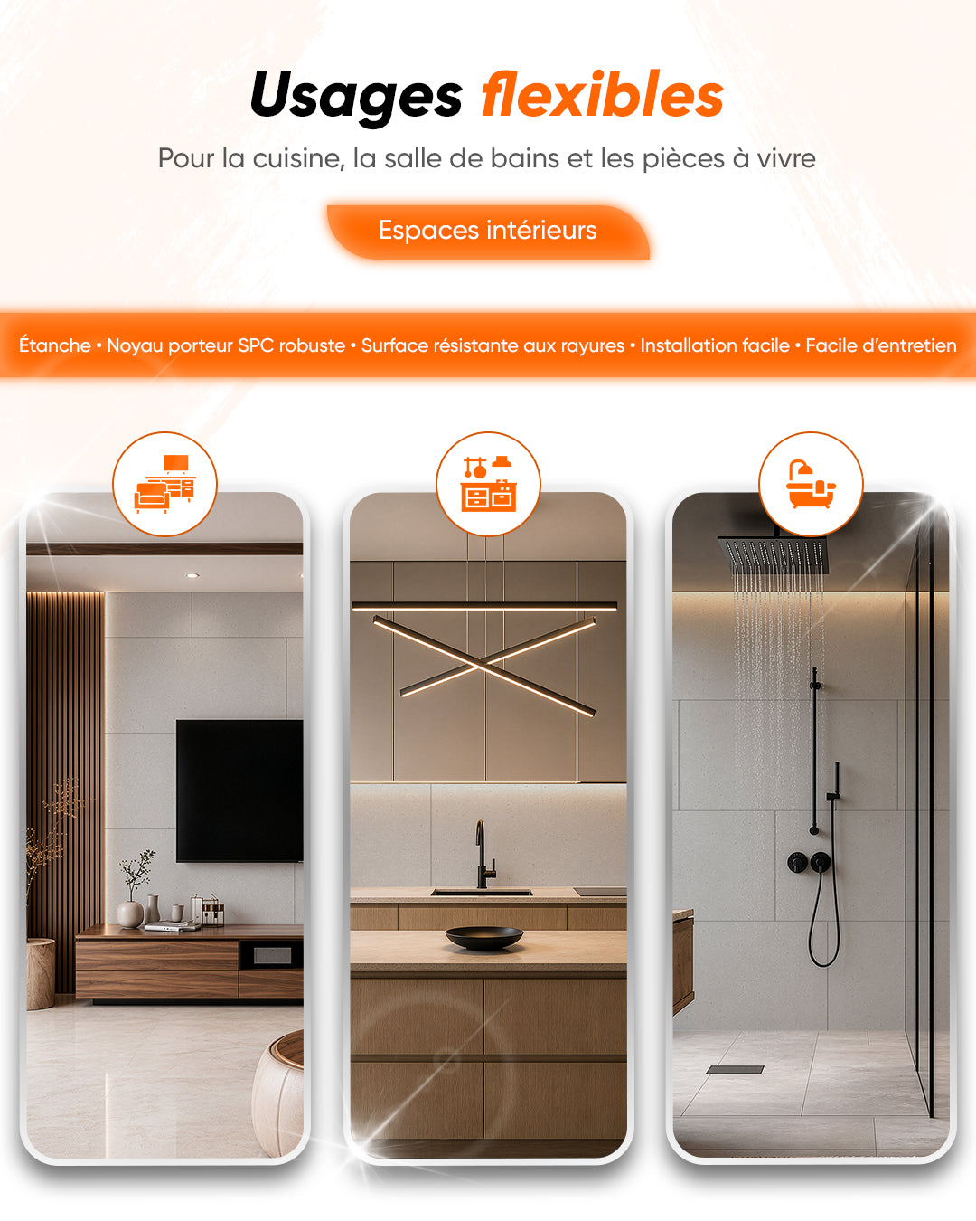 Panneau mural SPC 60x120 cm | Revêtement mural étanche | Infinite Elegance