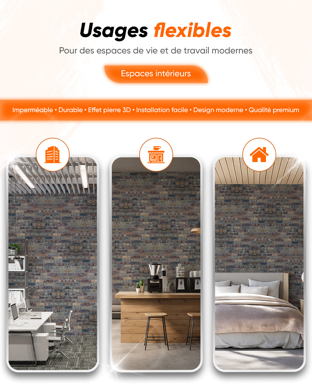 Old Road 100x50cm Article: L-1806 Briquette De Parement 3D